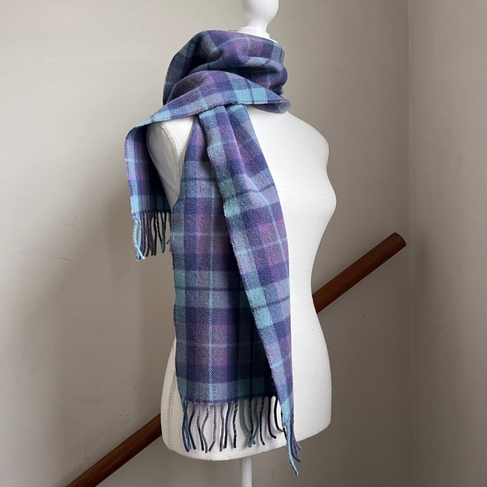 Vintage Plaid Wool Neck Scarf‎ James Pringle Weavers Tartan Made In Scotland - Picture 2 of 7